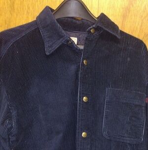 Navy Corduroy Button-Up Shirt